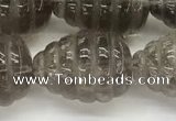 CFG1515 15.5 inches 15*20mm carved teardrop smoky quartz beads