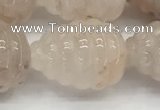 CFG1517 15.5 inches 15*20mm carved teardrop pink quartz beads