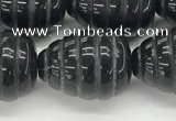 CFG1521 15.5 inches 15*20mm carved teardrop black agate beads