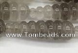 CFG1525 15.5 inches 10*35mm carved teardrop smoky quartz beads