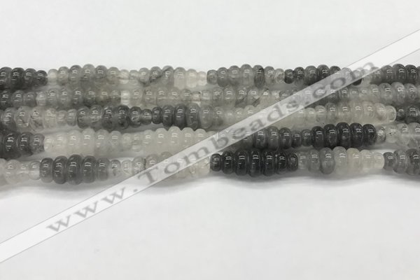 CFG1541 15.5 inches 10*30mm carved rice cloudy quartz beads