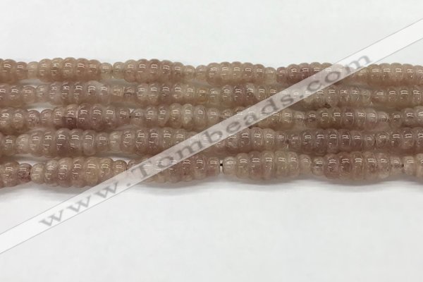 CFG1542 15.5 inches 10*30mm carved rice strawberry quartz beads