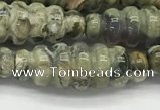 CFG1544 15.5 inches 10*30mm carved rice rhyolite gemstone beads