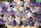 CFG1657 15 inches 14mm carved star dogtooth amethyst beads