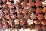 CFG1667 15 inches 14mm carved star red jasper beads