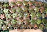 CFG1670 15 inches 14mm carved star unakite gemstone beads