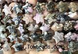 CFG1671 15 inches 14mm carved star rhodonite gemstone beads