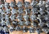CFG1679 15 inches 14mm carved star black labradorite beads
