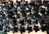 CFG1680 15 inches 14mm carved star black obsidian beads