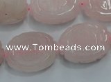 CFG206 15.5 inches 18*25mm carved oval rose quartz gemstone beads