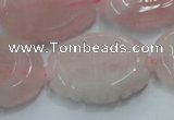 CFG207 15.5 inches 22*30mm carved oval rose quartz gemstone beads