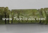 CFG224 15.5 inches 20*38mm carved flat column Korean jade beads