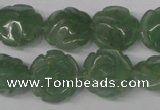 CFG231 15.5 inches 16mm carved flower green aventurine beads