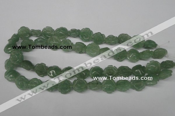 CFG231 15.5 inches 16mm carved flower green aventurine beads