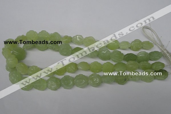 CFG233 15.5 inches 16mm carved flower New jade gemstone beads