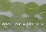 CFG234 15.5 inches 18mm carved flower New jade gemstone beads