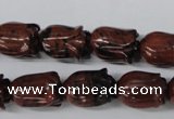 CFG236 15.5 inches 10*15mm carved flower mahogany obsidian beads