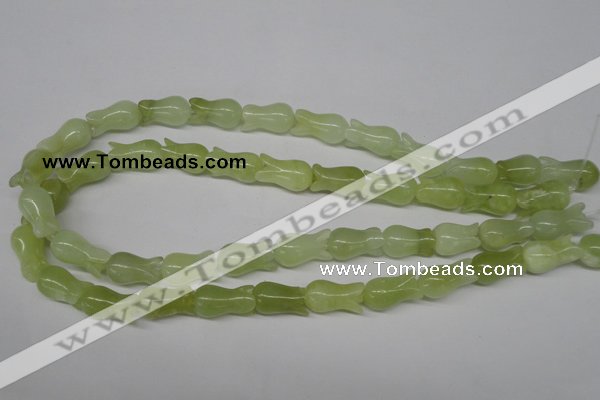 CFG237 15.5 inches 10*17mm carved flower New jade gemstone beads