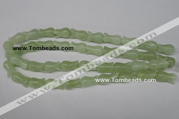 CFG239 15.5 inches 12*20mm carved flower New jade gemstone beads