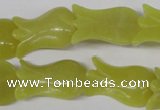 CFG240 15.5 inches 15*25mm carved flower olive jade gemstone beads