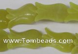 CFG240 15.5 inches 15*25mm carved flower olive jade gemstone beads