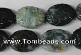 CFG246 15.5 inches 15*20mm carved oval Indian agate beads