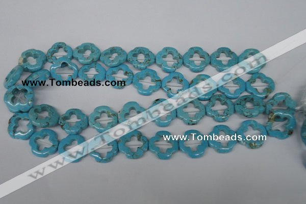 CFG256 15.5 inches 20mm carved flower turquoise beads