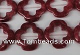 CFG258 15.5 inches 20mm carved flower dyed white jade beads