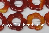 CFG259 15.5 inches 20mm carved flower red agate gemstone beads