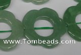 CFG261 15.5 inches 30mm carved flower green aventurine beads