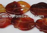 CFG278 15.5 inches 22*30mm carved animal red agate beads