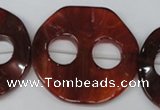 CFG281 15.5 inches 44mm carved coin red agate beads