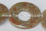 CFG282 15.5 inches 40*45mm carved oval unakite gemstone beads