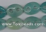 CFG294 15.5 inches 15*20mm carved oval amazonite gemstone beads