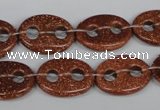 CFG295 15.5 inches 15*20mm carved oval goldstone beads