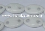 CFG298 15.5 inches 15*25mm carved oval white stone beads