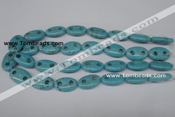 CFG299 15.5 inches 16*26mm carved oval turquoise beads