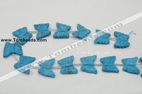 CFG30 15.5 inches 23*28mm butterfly turquoise gemstone beads