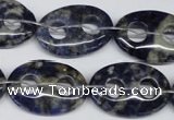 CFG300 15.5 inches 18*25mm carved oval sodalite gemstone beads