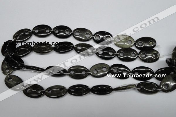 CFG302 15.5 inches 18*25mm carved oval golden obsidian beads