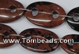 CFG305 15.5 inches 20*30mm carved oval mahogany obsidian beads