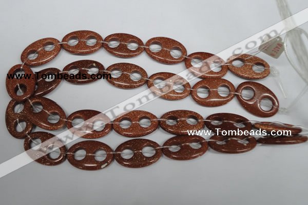 CFG307 15.5 inches 20*30mm carved oval goldstone beads