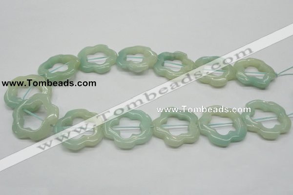 CFG31 15.5 inches 30mm carved flower amazonite gemstone beads