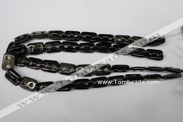 CFG322 15.5 inches 15*20mm carved rectangle golden obsidian beads