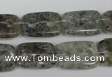 CFG323 15.5 inches 15*20mm carved rectangle moss quartz beads