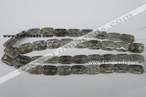 CFG323 15.5 inches 15*20mm carved rectangle moss quartz beads