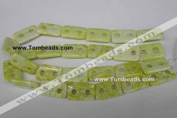 CFG336 15.5 inches 20*30mm carved rectangle lemon jade beads