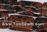 CFG337 15.5 inches 20*30mm carved rectangle mahogany obsidian beads