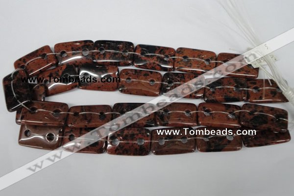 CFG337 15.5 inches 20*30mm carved rectangle mahogany obsidian beads