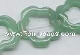 CFG34 15.5 inches 30mm carved flower green aventurine jade beads